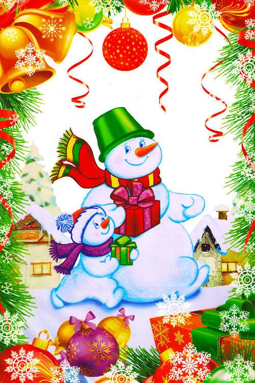 Пакет Новый год металл + рисунок Пакет Новый год металл + рисунок