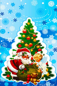 Пакет Новый год металл + рисунок    